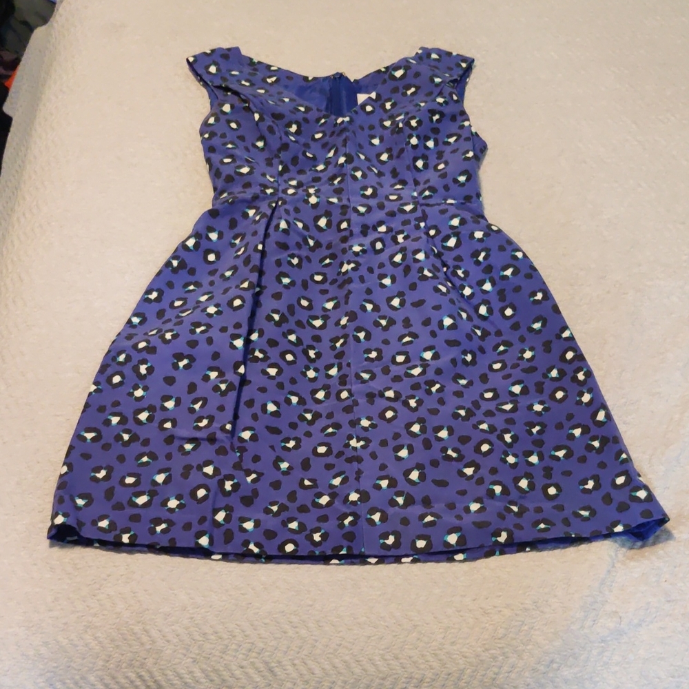 Kate Spade Blue Leopard Cocktail Dress Size 0